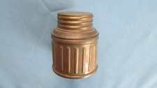 1919 Patent Dated Brass Justrite Miners Carbide Lamp Ribbed Spare Bottom-