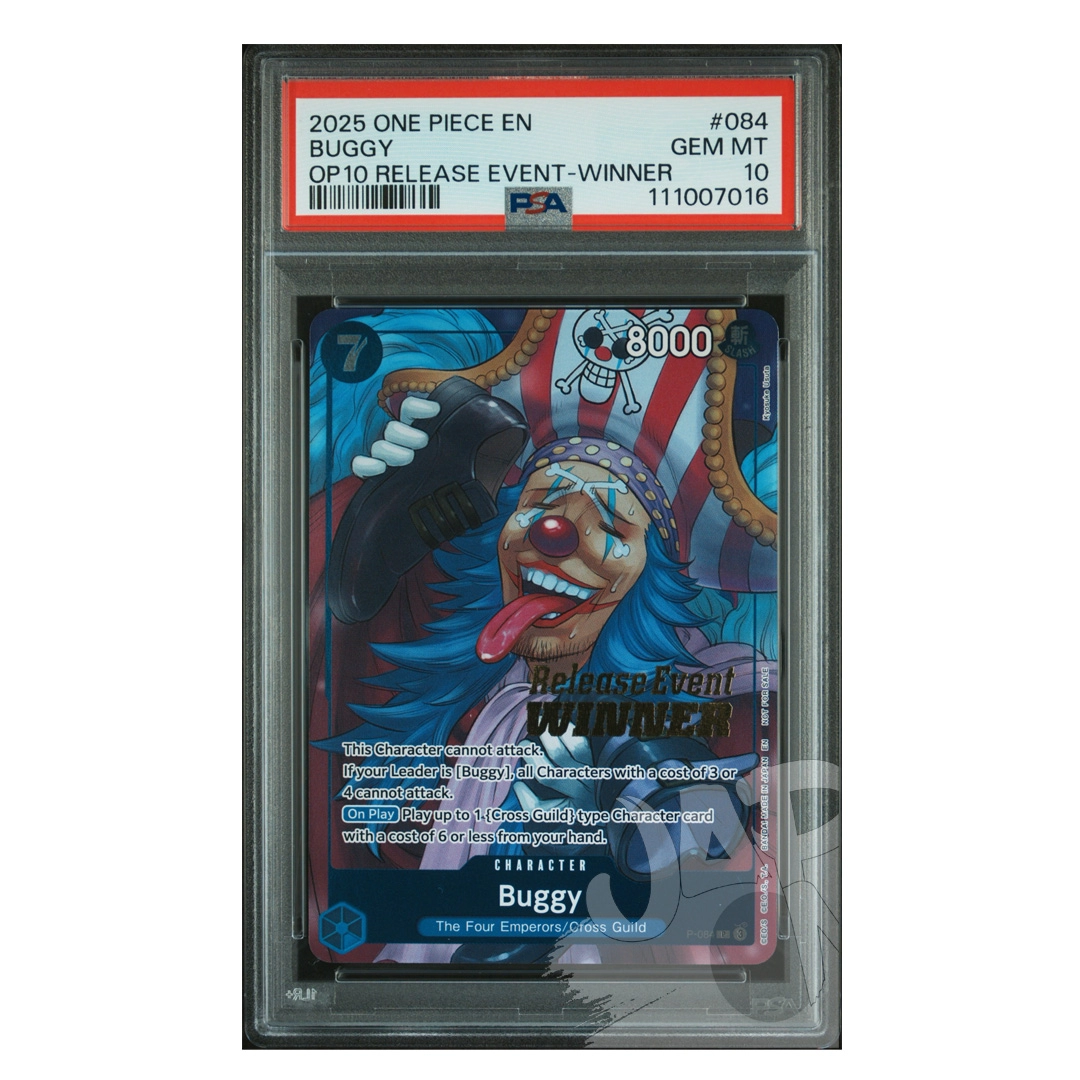 One Piece Card Buggy P-064 Release Event Winner English - PSA 10