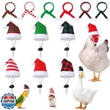 JUNEBRUSHS Mini Santa Hats and Scarves, 12 Pcs Pet Christmas Accessories - Re