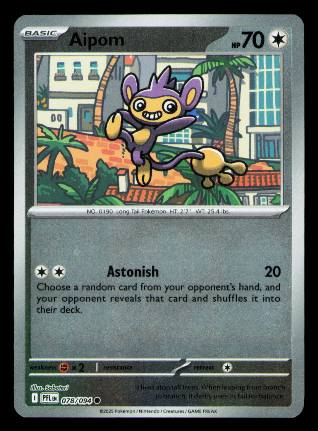 Aipom Reverse Holofoil Common ME02: Phantasmal Flames 078/094 NM