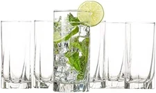 Drinking Glasses, 12 Oz Drinking Glasses Set of 6, Crystal Clear Glass Cups for