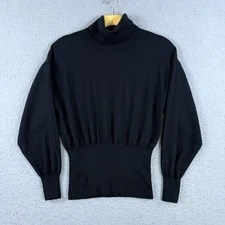 Vintage Escada by Margaretha Ley Women's Black Wool Dolman Sweater 34 Germany