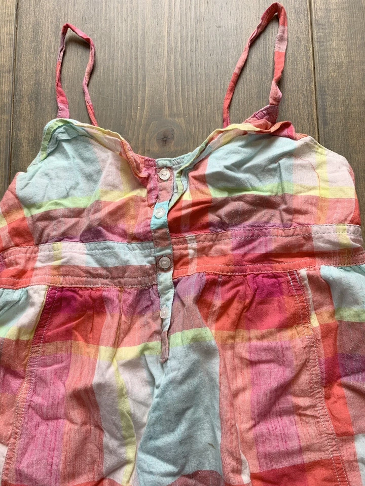 Vestido a Cuadros LOGG by H&M Para Niña Sin Mangas Correa de Espagueti Talla: 13Y - 14Y Foto 3 de 4