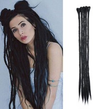 US Long Straight Dreadlock Extensions Thick Crocheted Single Ended - 1/3/5 Packs