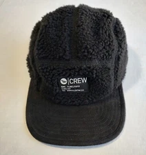 Roc Nation Paper Planes Crew 5 Panel Hat Adjustable Black Sherpa Fur 