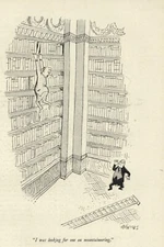 BOOK / READING CARTOON HUMOR Vintage 1950 British Illustration MOUNTAINEERING