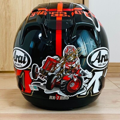 Autographed ARAI RX-7 RR5 Haga Noriyuki Full Face helmet