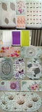 BATHROOM ACCESSORIES PLAIN PRINTED SHOWER CURTAINS + RINGS BATH MATS WATERPROOF