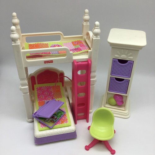 Fisher-Price Loving Family Dollhouse Kids' Bedroom 2012 Set Bunk Beds Chair