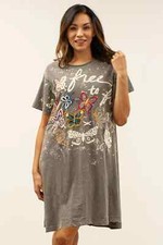 NWT Kyla Seo Comfort Bowie Dress DARK GREY Midi Floral Embroidery S Small