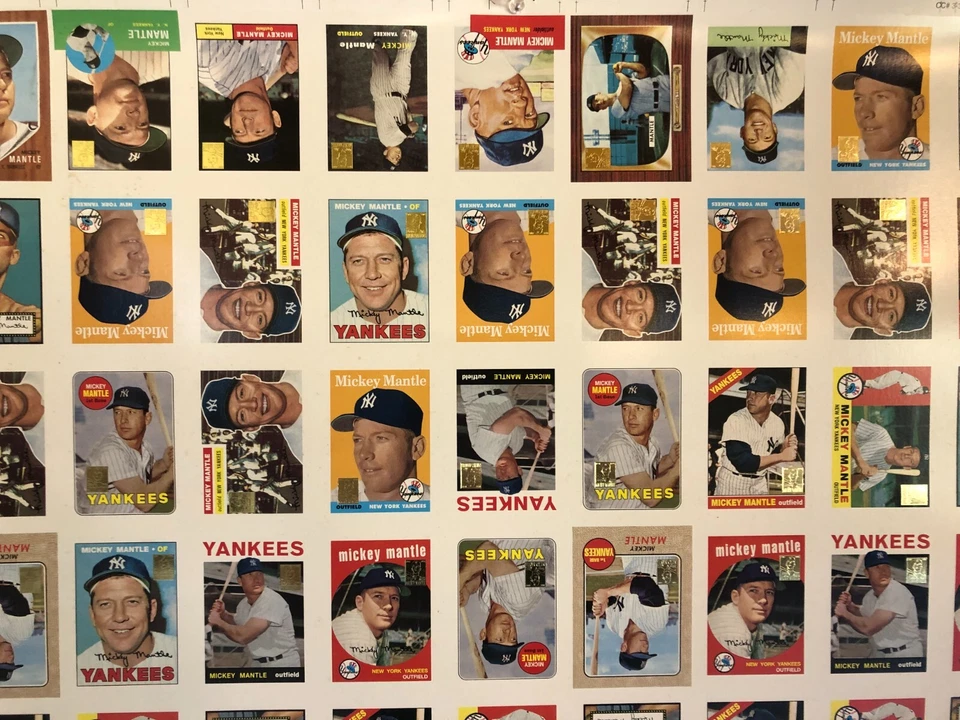 Mickey Mantle 1993 Topps Commemorative INSERT Uncut Sheet 90 Cards 27"x40" RARE! - Bild 3 von 4