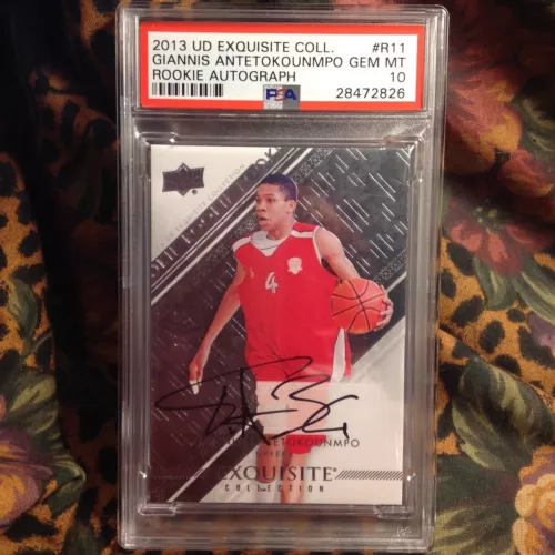 PSA 10 2013 EXQUISITE COLLECTION AUTO GIANNIS ANTETOKOUNMPO POP 6 /75 PRINT RC