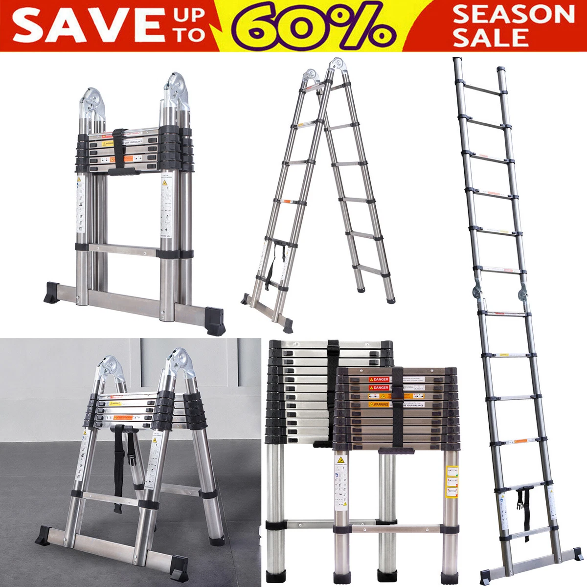 16 ft telescoping on sale ladder