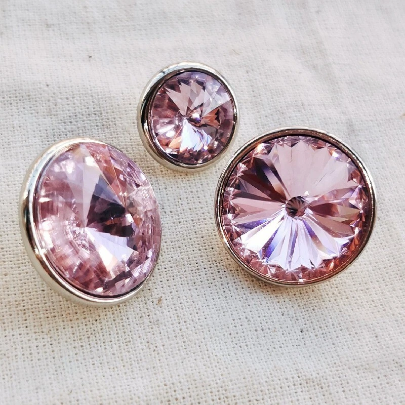 10Pcs Shiny Glass Crystal Rhinestone Buttons DIY Shirt Clothing Sewing Decor - Image 3 of 4