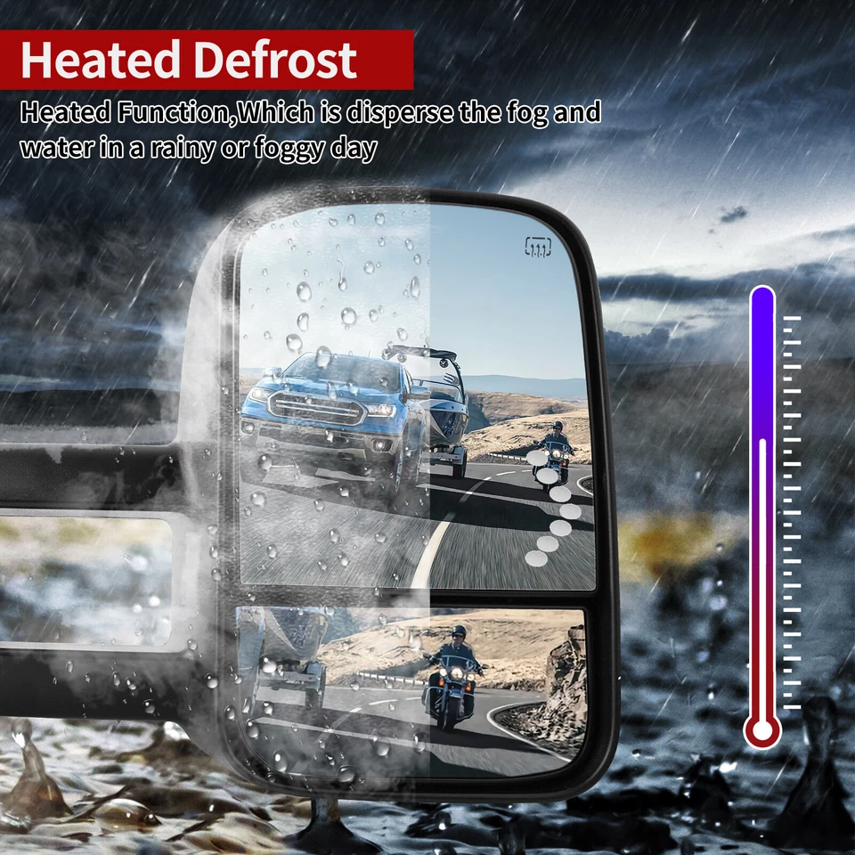 Pair Power Heated Tow Mirrors for 2003 - 2006 Chevy Silverado 1500 2500HD 3500HD - Image 3 of 4