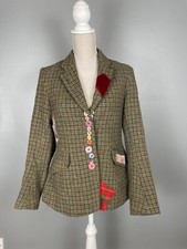 Cabbages And Roses Harris Tweed Quirky Blazer Jacket Size M Medium