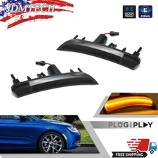 Smoked Lens Amber LED Front Fender Side Marker Lights For 2015-2017 Chrysler 200