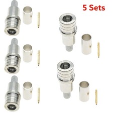 5PCS QMA Male Plug Crimp for LMR195 RG58 RG400 RG142 Cable RF Connector NEW
