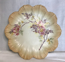 Antique Royal Bonn, Franz Anton Mehlem scalloped plate. Hand painted c1900.