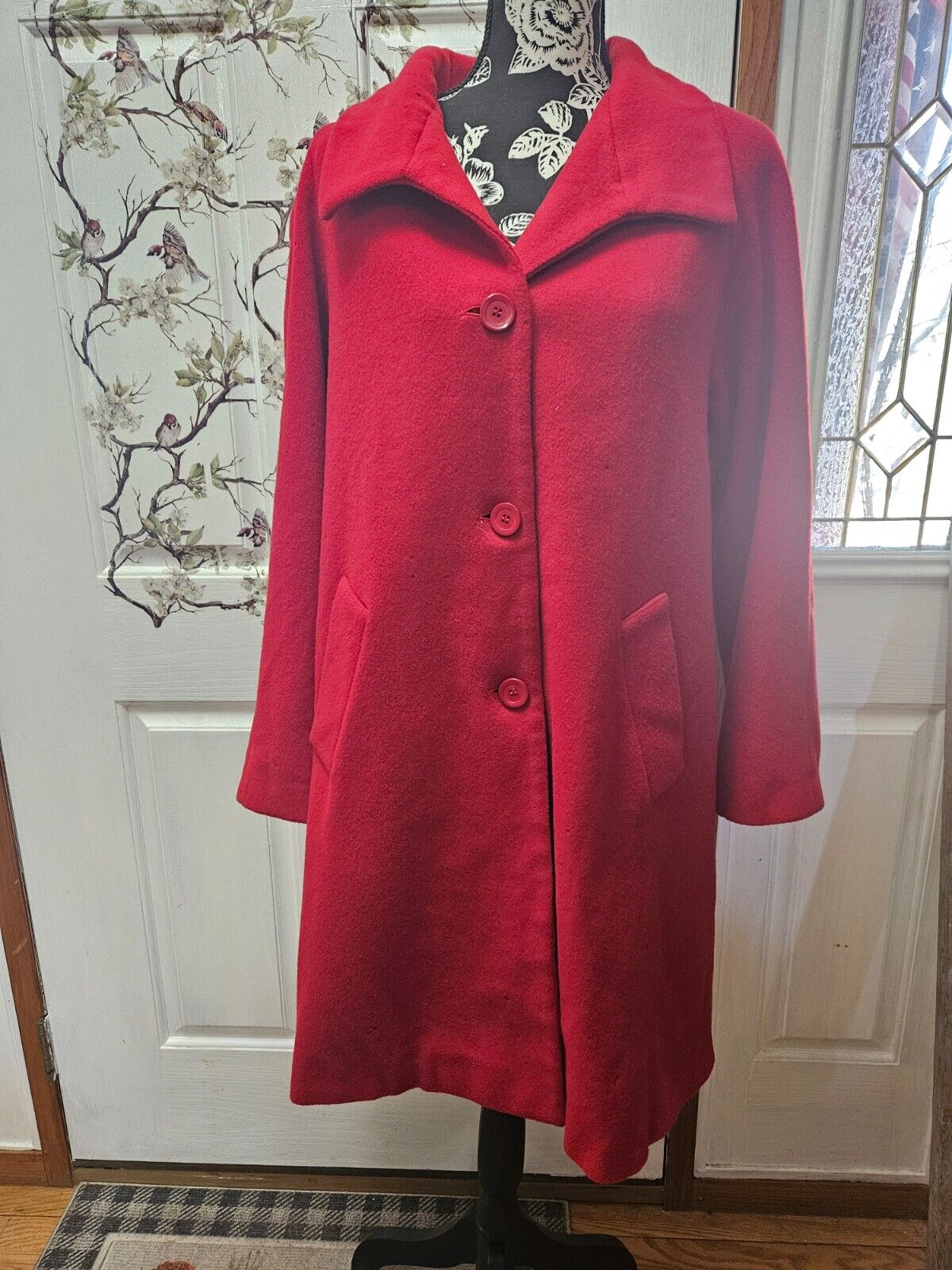 SIZE 8 BLUSHE IMPRESSIONS Red Winter Peacoat INV1… - image 1