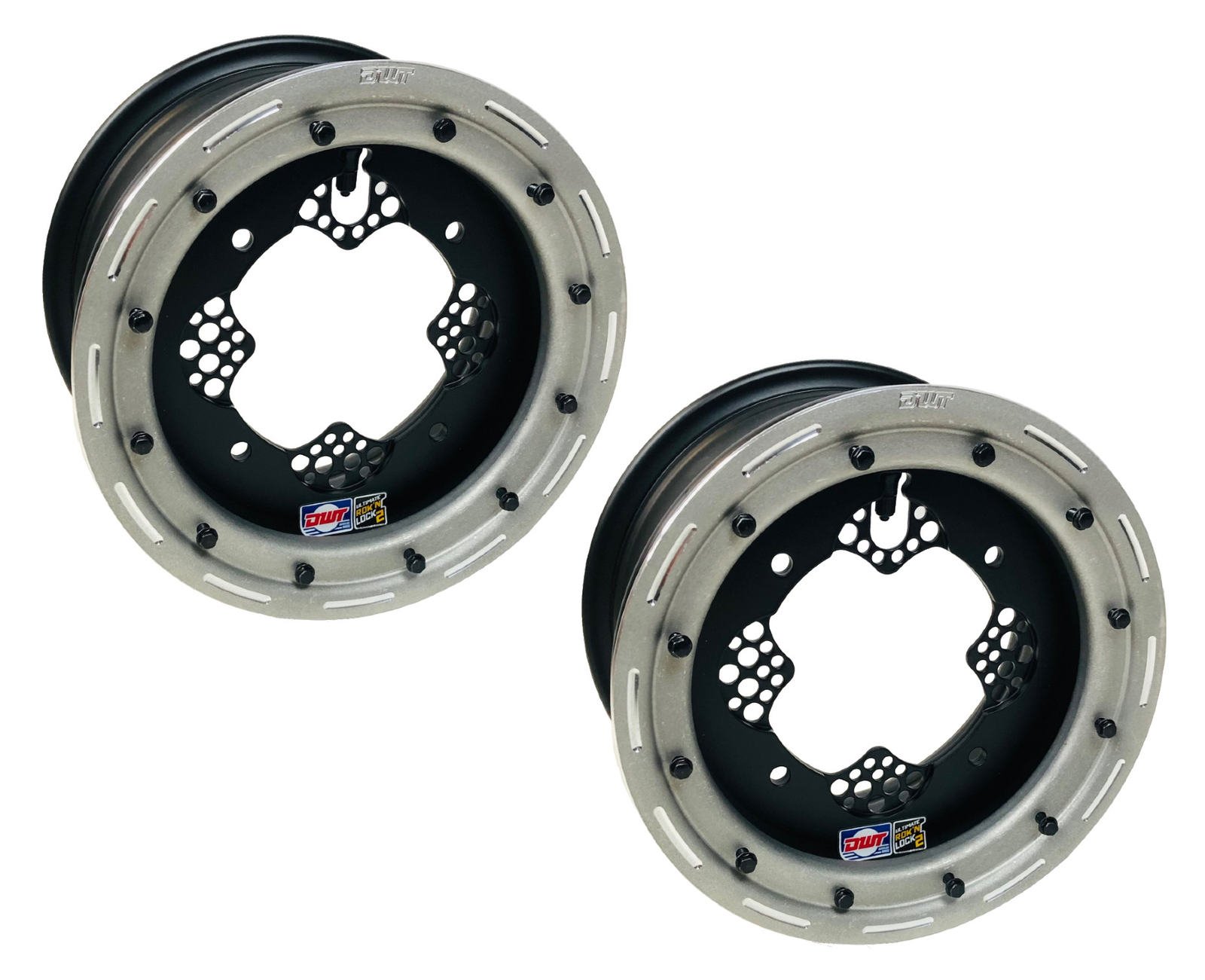 DWT ROK'N LOCK Front Silver Beadlock Rims Wheel 10