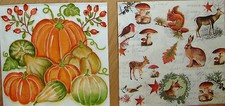 4sets paper napkins, Autumn Leaves,pumpkins,animal,serviette,33cm-2pcs,decoupage