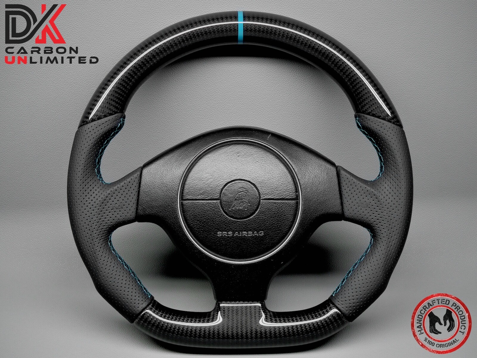 Lamborghini Murcielago LP670 LP650 LP640 Turquoise Ring Carbon Steering Wheel v3