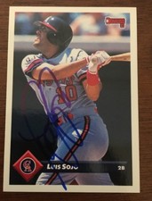 LUIS SOJO 1993 DONRUSS LEAF AUTOGRAPHED SIGNED AUTO BASEBALL CARD 137 ANGELS