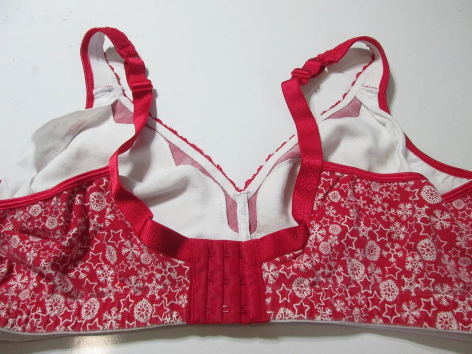 Moda Sujetador Bug Talla XL Rojo Inalámbrico Sin Forro Correas Ajustables Lencería de Encaje Foto 2 de 4