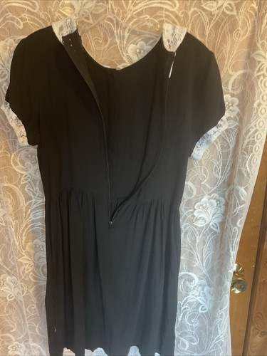 Daang Goodman Tripp NYC Wednesday Dress Black Size M White Lace Collar EUC - Picture 9 of 14