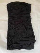 Twisted Ruched Bodycon Mini Dress Strapless Sexy Club Black Women’s Medium