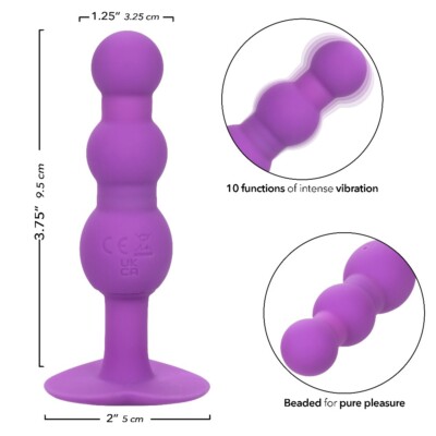 Cal Exotics First Time Triple Beaded Probe Purple - Vibrating Anal Beads  Plugs | eBay