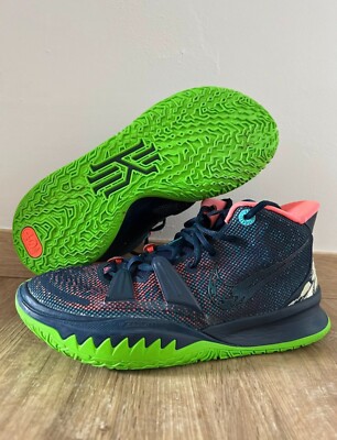 Nike Kyrie 7 Midnight Blue Basketball Shoes 40.5 7.5 Green sole Navy Corall