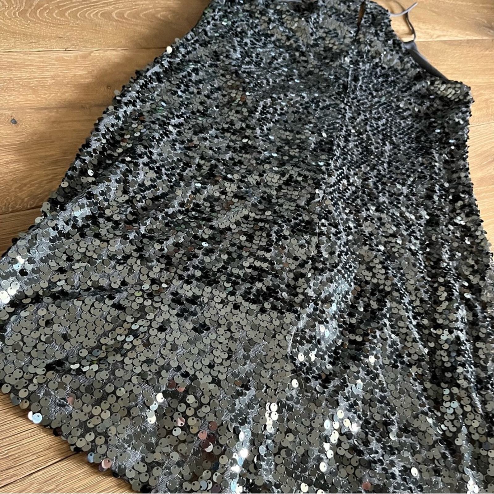 Express Sequin Dress Silver small - image 7