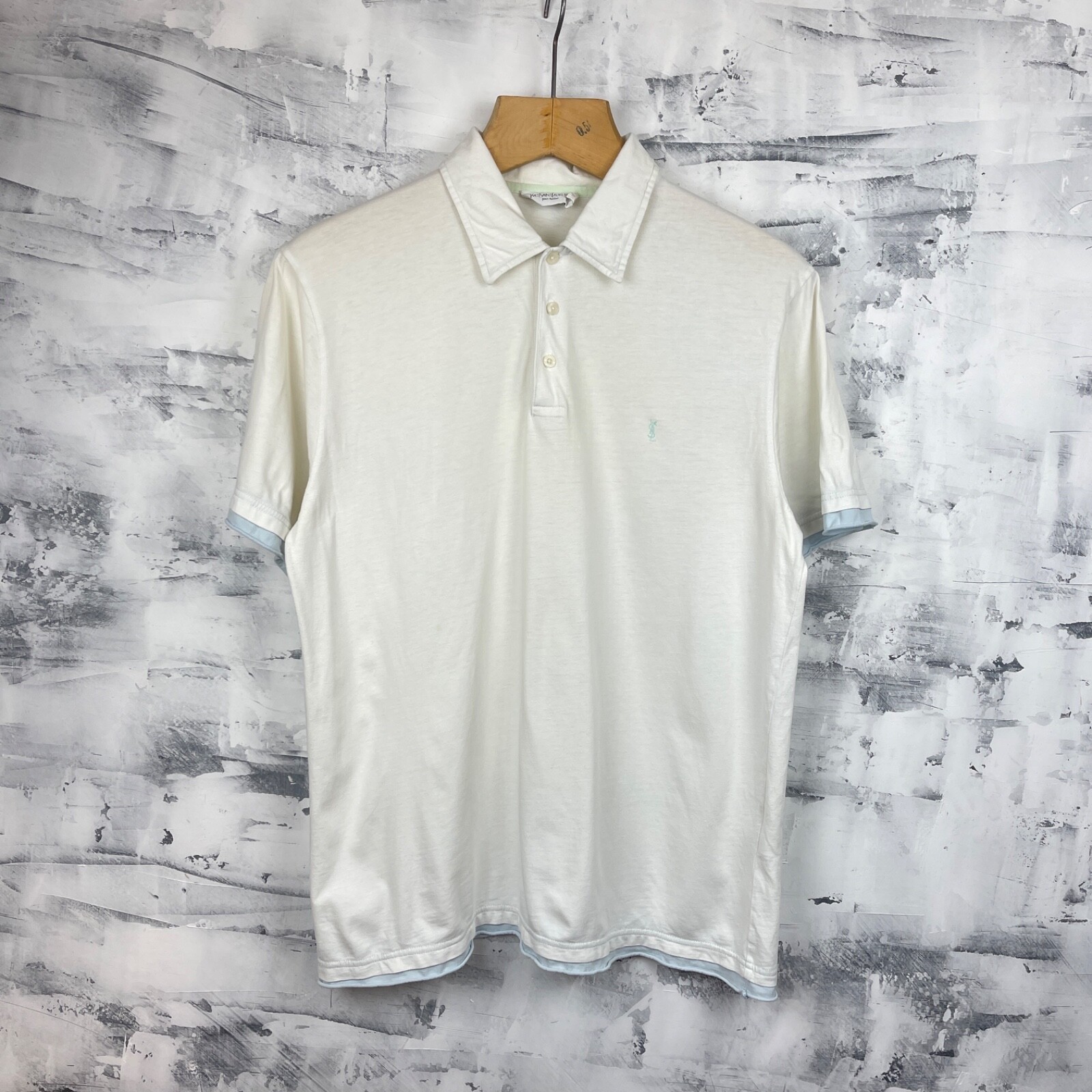 T shirt vintage Yves Saint Laurent YSL a righe mini logo taglia XL