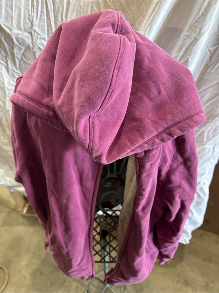 LL Bean Fleece Lined XL Women Hoodie Zip Up Zip Pockets Pink eBay