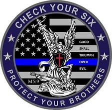 Saint Michael Blue Line Police Law Enforcement Le 4 St. Decal Wall Car Window Saint Michael Blue Line Police Law Enforcement Le 4 St. Decal Wall Car Window