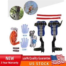 Tree Climbing Spike Set Adjustable Pole Climbing Gear Kit W/Safety Belt Portable