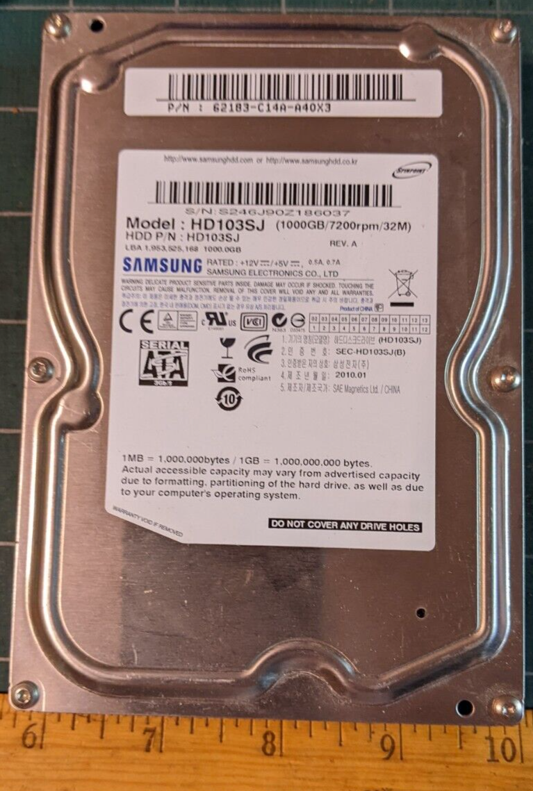 内蔵型ハードディスクドライブ Samsung HD103SJ 1TB HDD サムスン HD103SI (1TB SATA300) 価格比較 - 価格.com