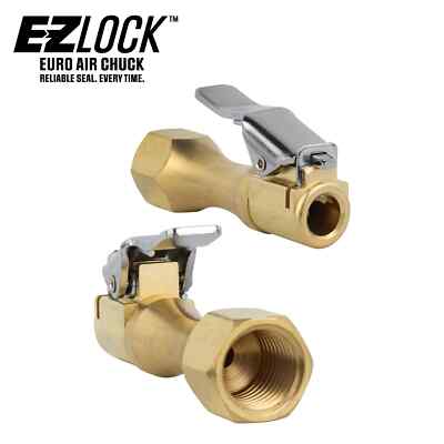 Milton  EZ-Lock  Euro Air Chuck, Heavy Duty Brass, 175 PSI, Open Flow-PACK OF 4