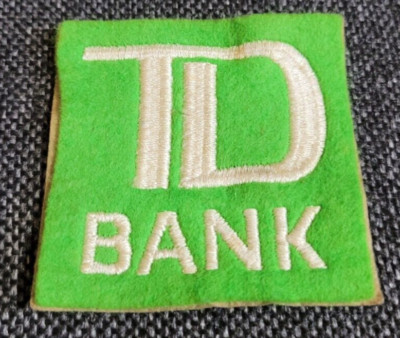 TD Bank Toronto Dominion Patch Badge Vintage Embroidered Felt Retro Memorabilia