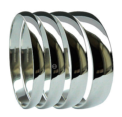3mm 9ct White Gold Ring Medium Weight D Shape Wedding Band Solid Hallmarked
