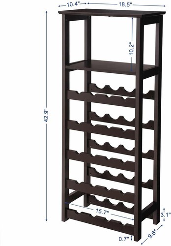 NEU VASAGLE 20 Weinregal aus Holz, freistehendes Flaschen Display Aufbewahrung Regal - Bild 7 von 7