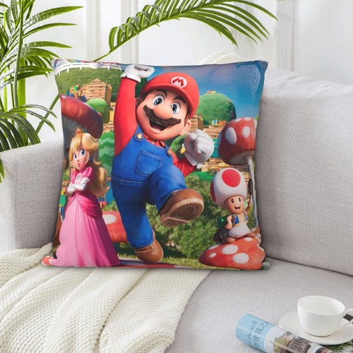 Funda de Almohada Cuadrada Pila Corta Estampada Tema Anime Super Mario Decoración Sofá - Imagen 33 de 42