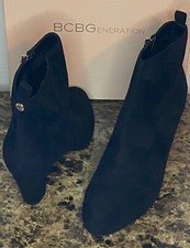 BCBG Generation Dorothy Black Suede Ankle Boo...
