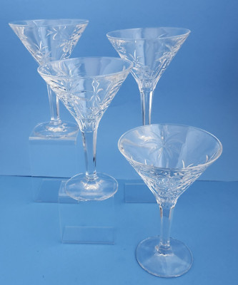 Godinger DUBLIN Shannon Crystal MARTINI Glasses 6 3/4'' 7 oz SET OF 4 MINT