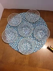 6 Vtg Anchor Hocking Star Cameo Medallion Berry Dessert Bowls 4 1/2"