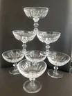 STEUBEN CRYSTAL FINGER FLUTE CHAMPAGNE COUPE SET OF 7