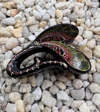 Handpainted Hair Clip - Green Butterfly Wing