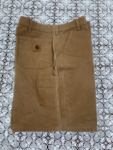 Vintage Carhartt Carpenter Shorts B25 Brown Workwear Duck Canvas Mens Size 44 - Picture 4 of 11
